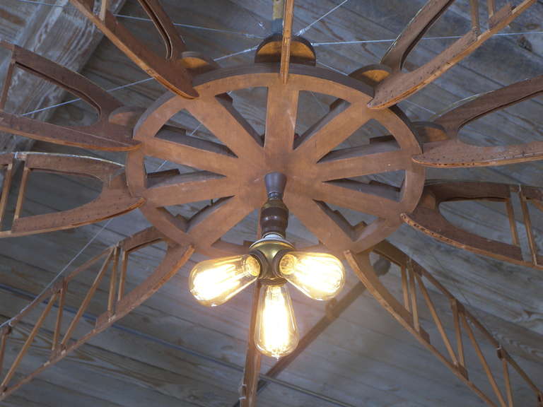 One of a Kind Airplane Truss Chandelier In Good Condition In Oakville, CT