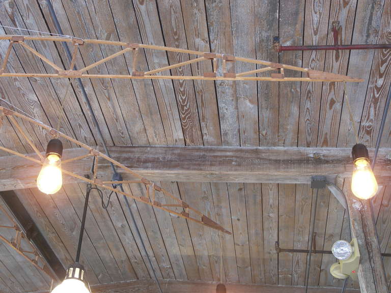 Contemporary One of a Kind Airplane Truss Chandelier
