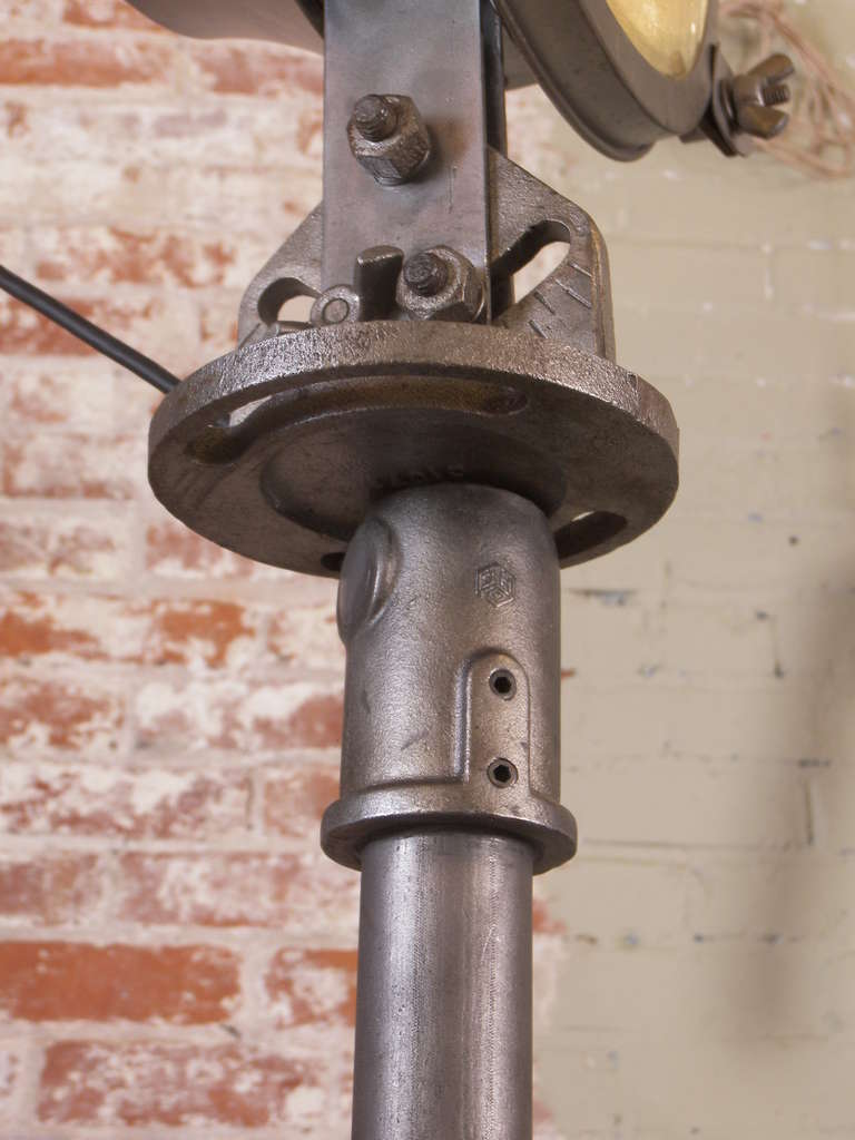 Industrial Cast Iron and Steel Floor Cargo Standing Lamp 3