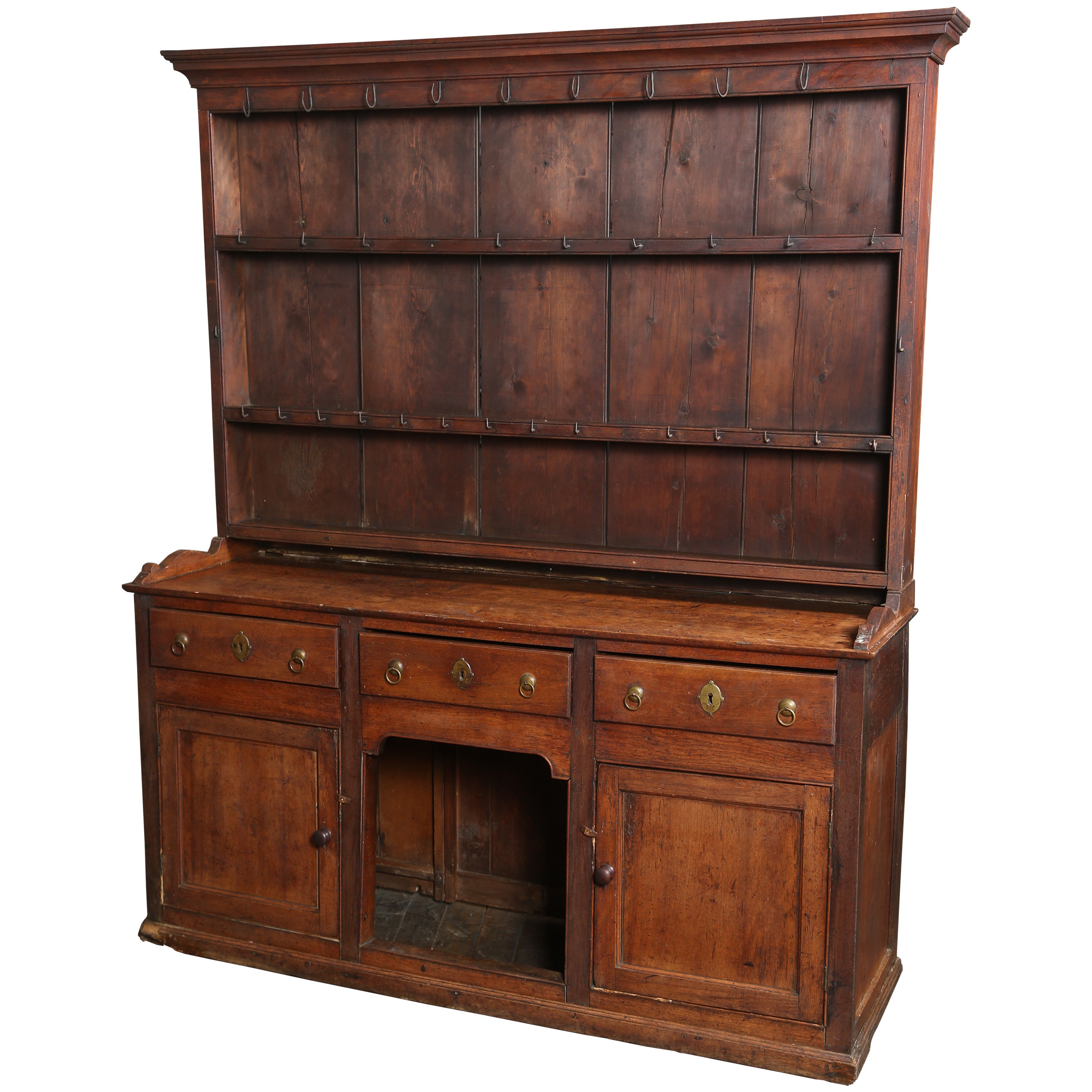 19th Century Country Wooden Hutch Storage Cabinet Cupboard