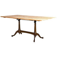 Tilt Top Pine and Cast Iron Table