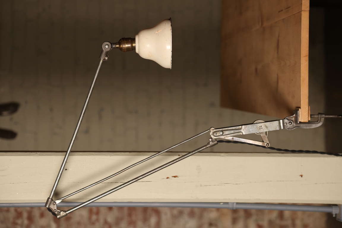 Original, Vintage Industrial, Dazer Adjustable Lamp.  Shade is 5 1/2