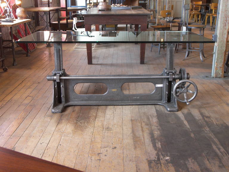 adjustable cast iron table base