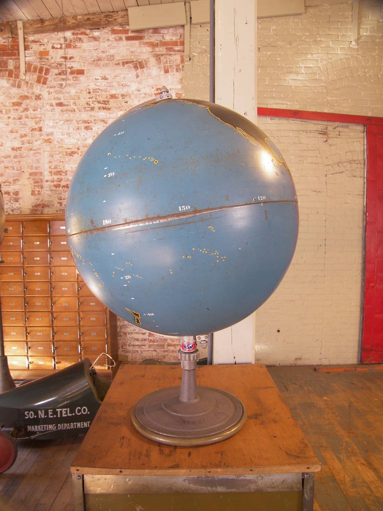 Vintage Denoyer Geppert Military Globe. Base diameter measures 10 1/2