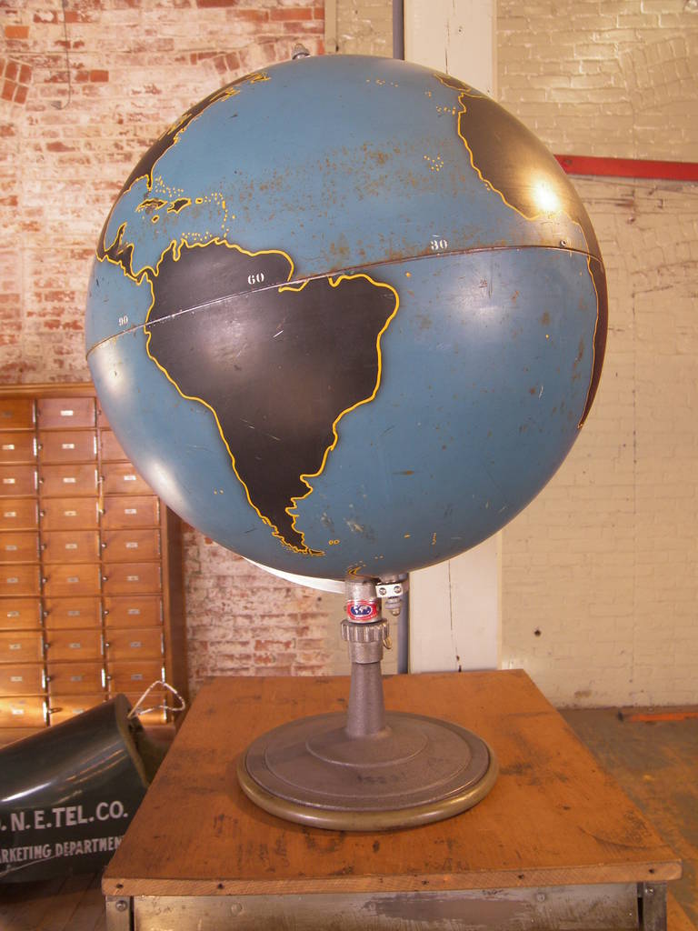 Metal Vintage Denoyer Geppert Military Globe