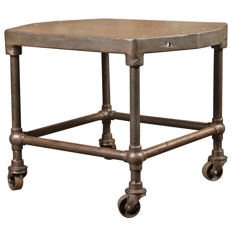 Vintage Industrial, Pair Side Tables at 1stDibs