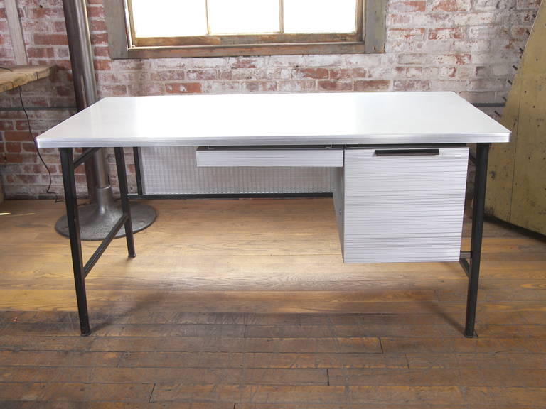 Goodform Studios Desk Mid-Century Modern Italic Styling Gordan Bunshaft Aluminum 3