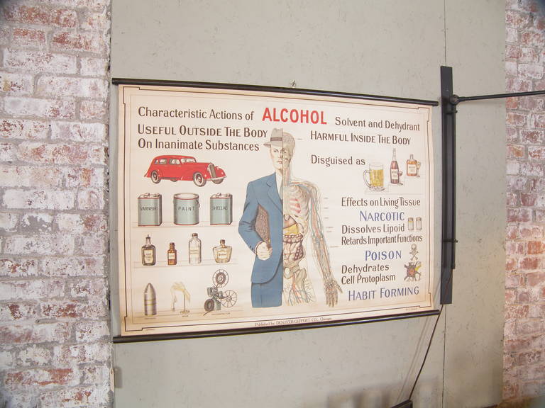 Alcohol Chart by Dennoyer Geppert Company of Chicago In Good Condition In Oakville, CT