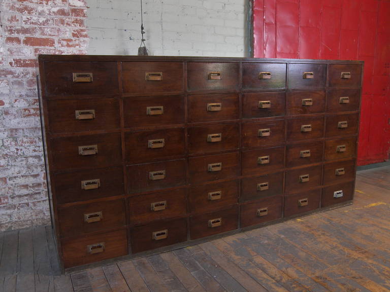 Vintage 36 wooden multi-drawer cabinet. Inside dimensions of each cabinet are 13 1/4