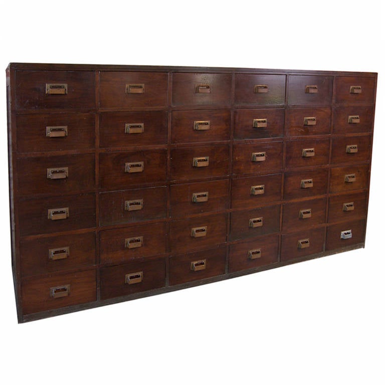 Vintage 36 Wooden Multi Drawer Cabinet At 1stdibs