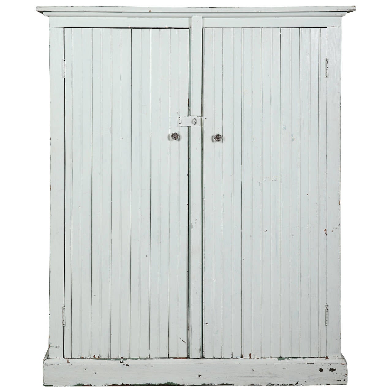 Country Style Painted Wood Distressed Cupboard Storage Unit