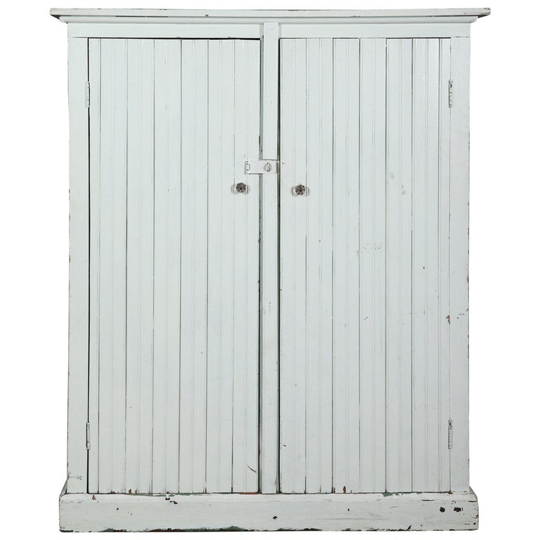 Country Style Painted Wood Distressed Cupboard Cabinet Storage
