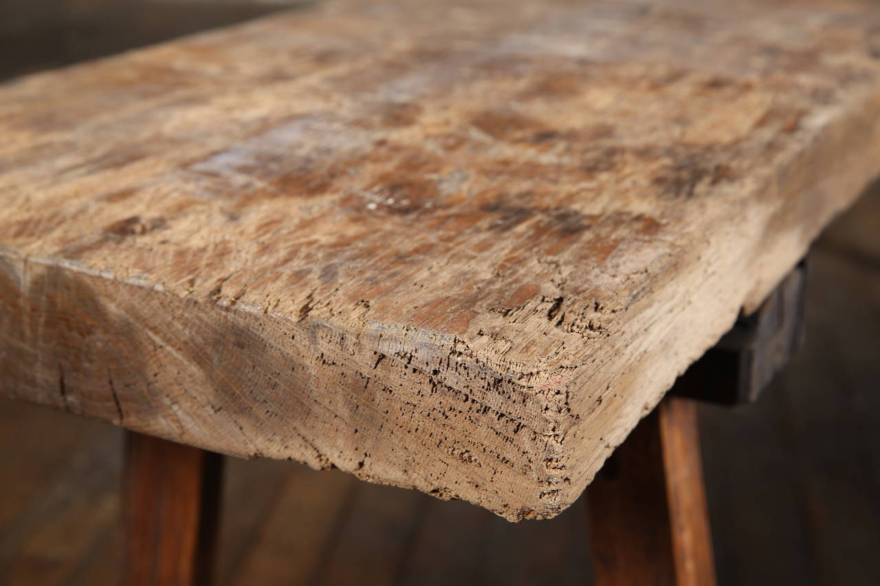 Antique Chestnut Bench In Good Condition In Oakville, CT