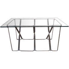 Vintage Industrial Metal Side or End Table Base, Mid-Century Modern 1