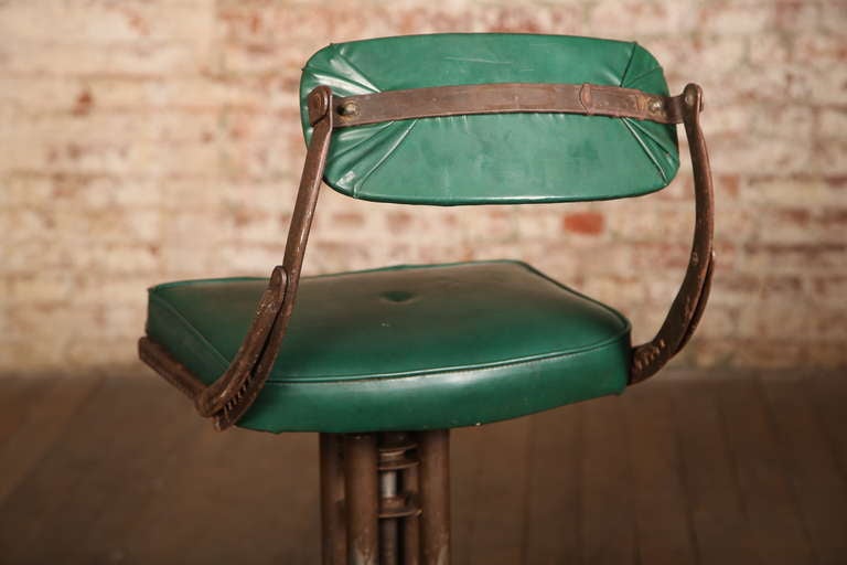 green bar stools with backs