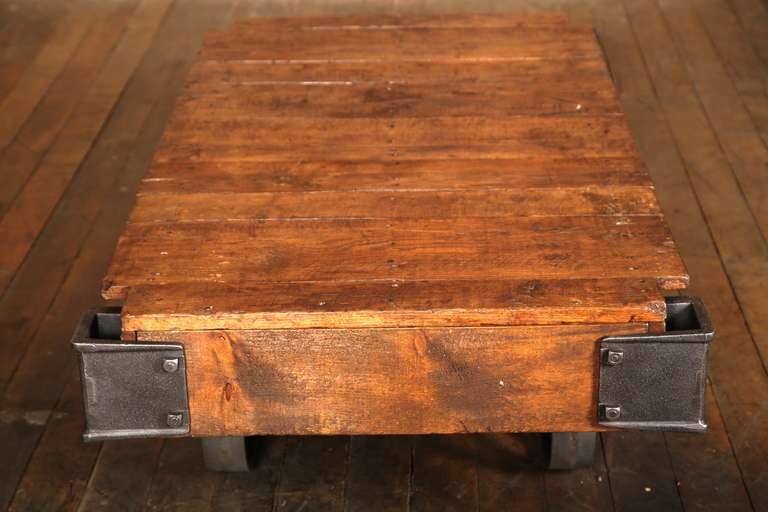 antique railroad cart coffee table