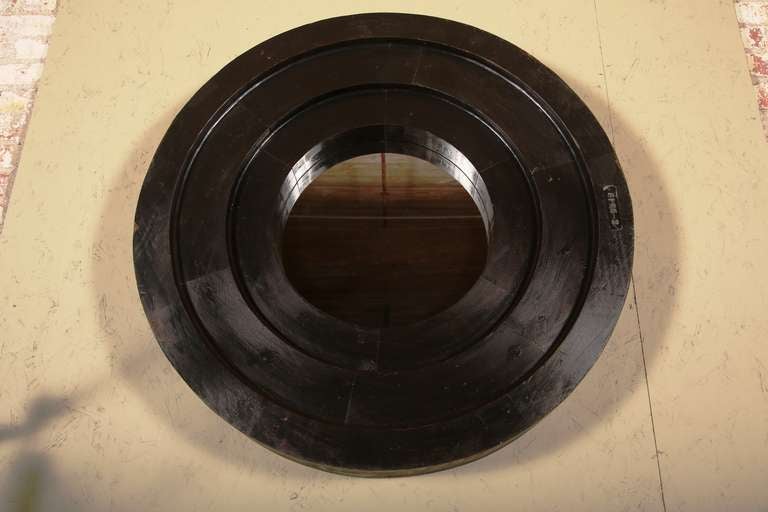 Mirror -Vintage Industrial Black Triple Layer Wood Mold Pattern Foundry Factory  In Distressed Condition For Sale In Oakville, CT