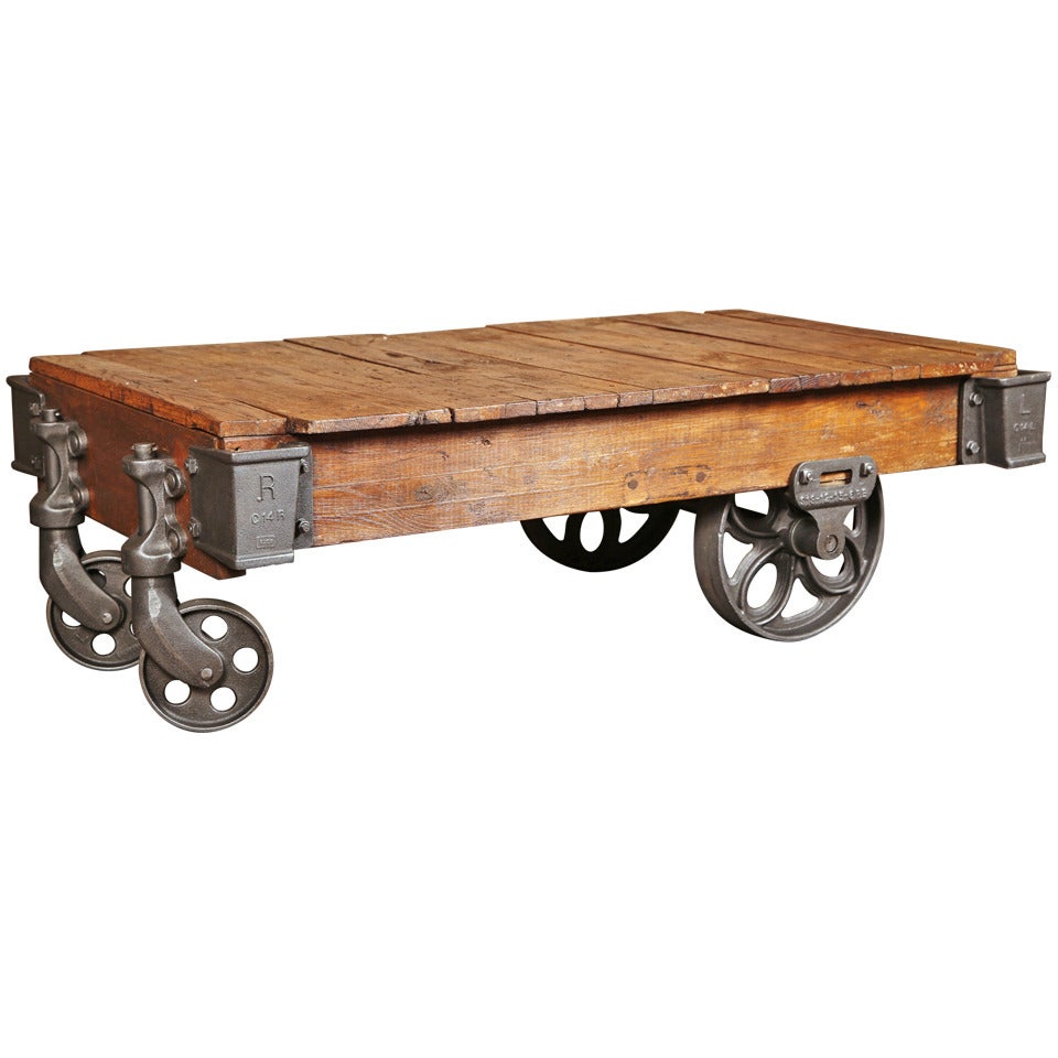 Vintage Industrial, Lineberry Cart/Coffee Table