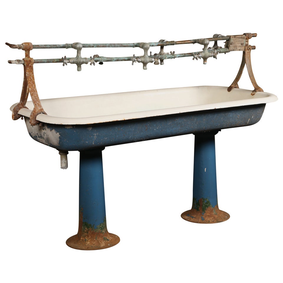 Vintage Industrial Double Pedestal Sink