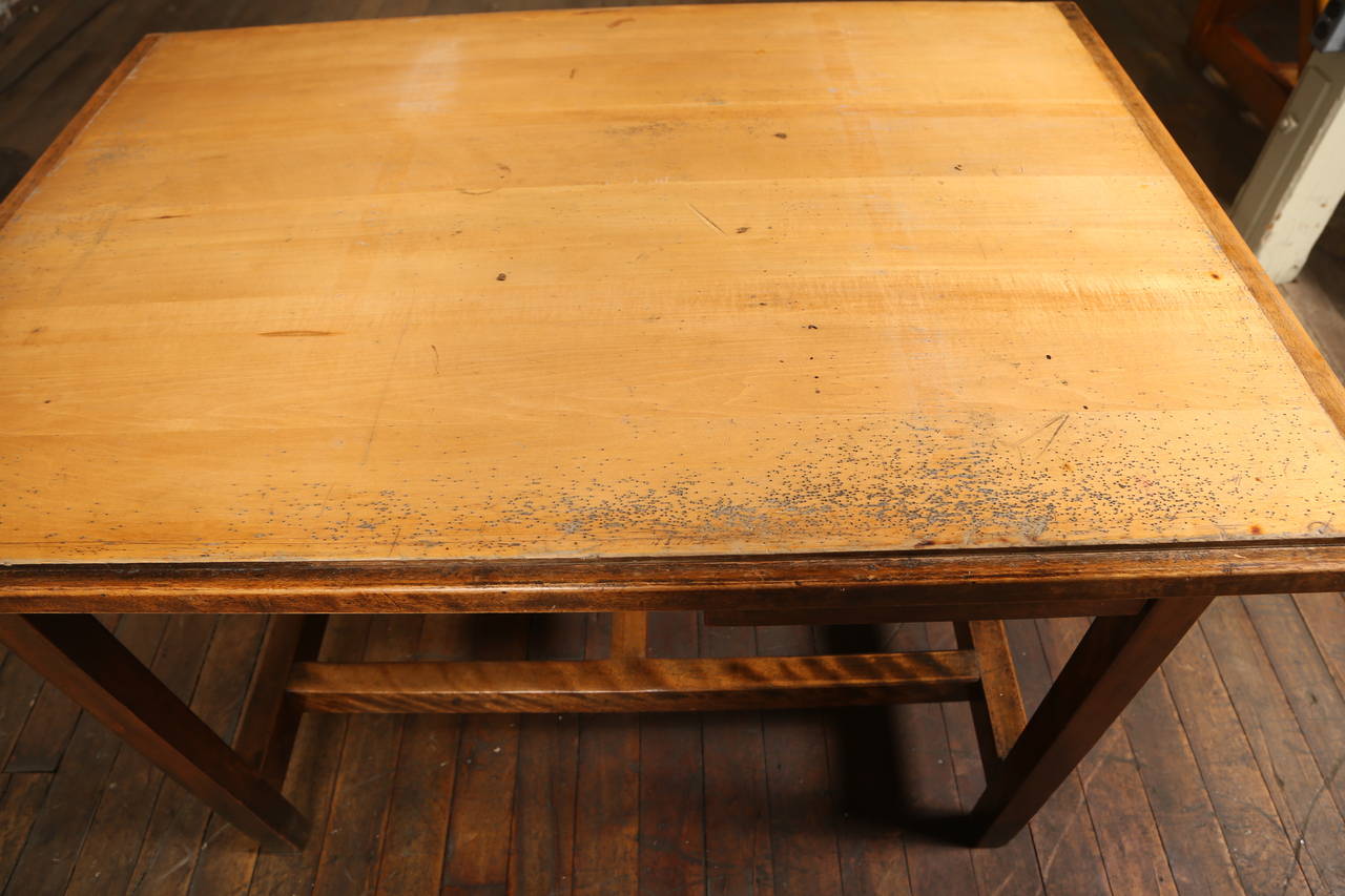 20th Century Vintage Industrial Drafting Table or Desk with Drawer