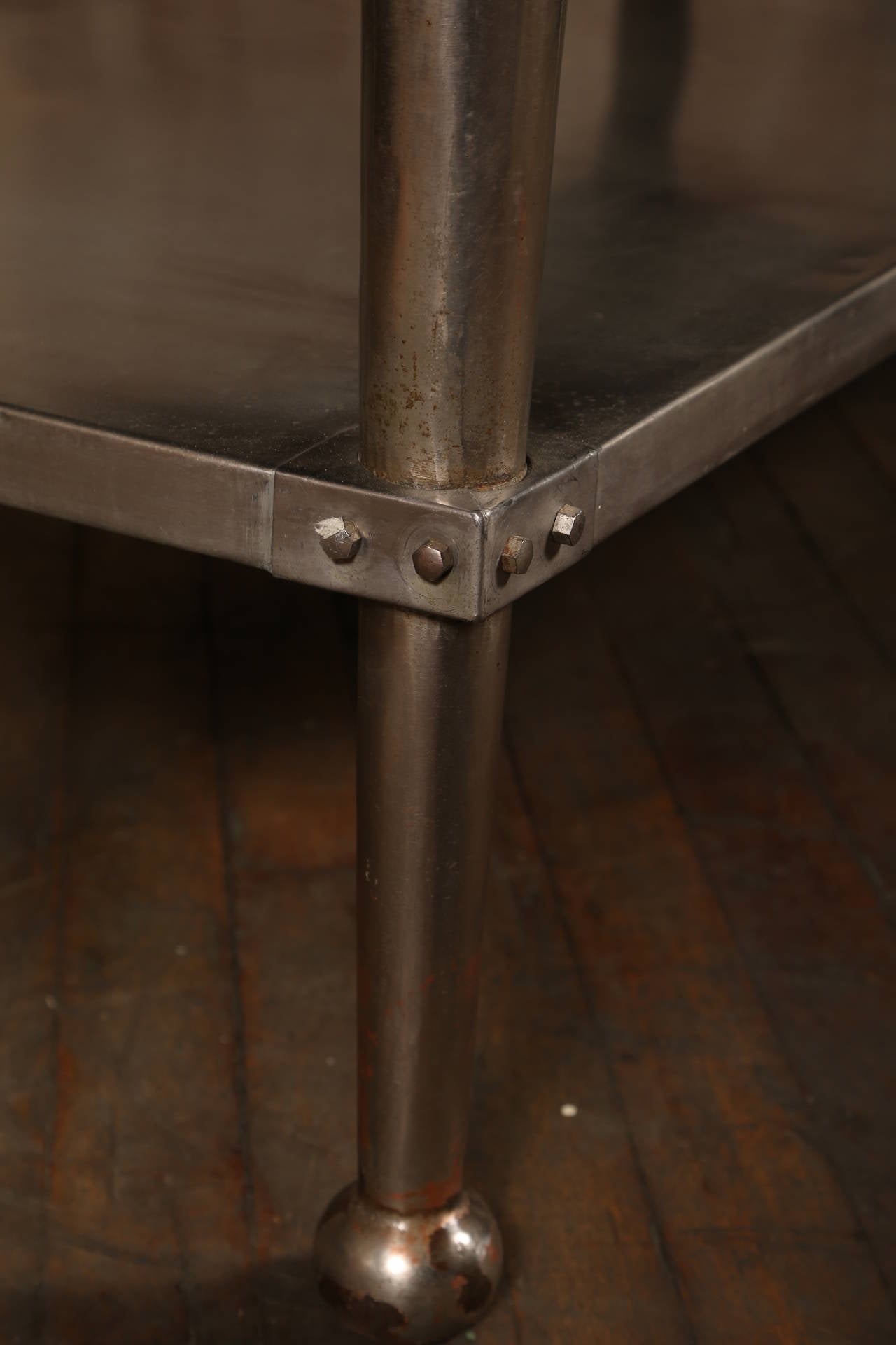 Vintage Stainless Steel Kitchen Table 1