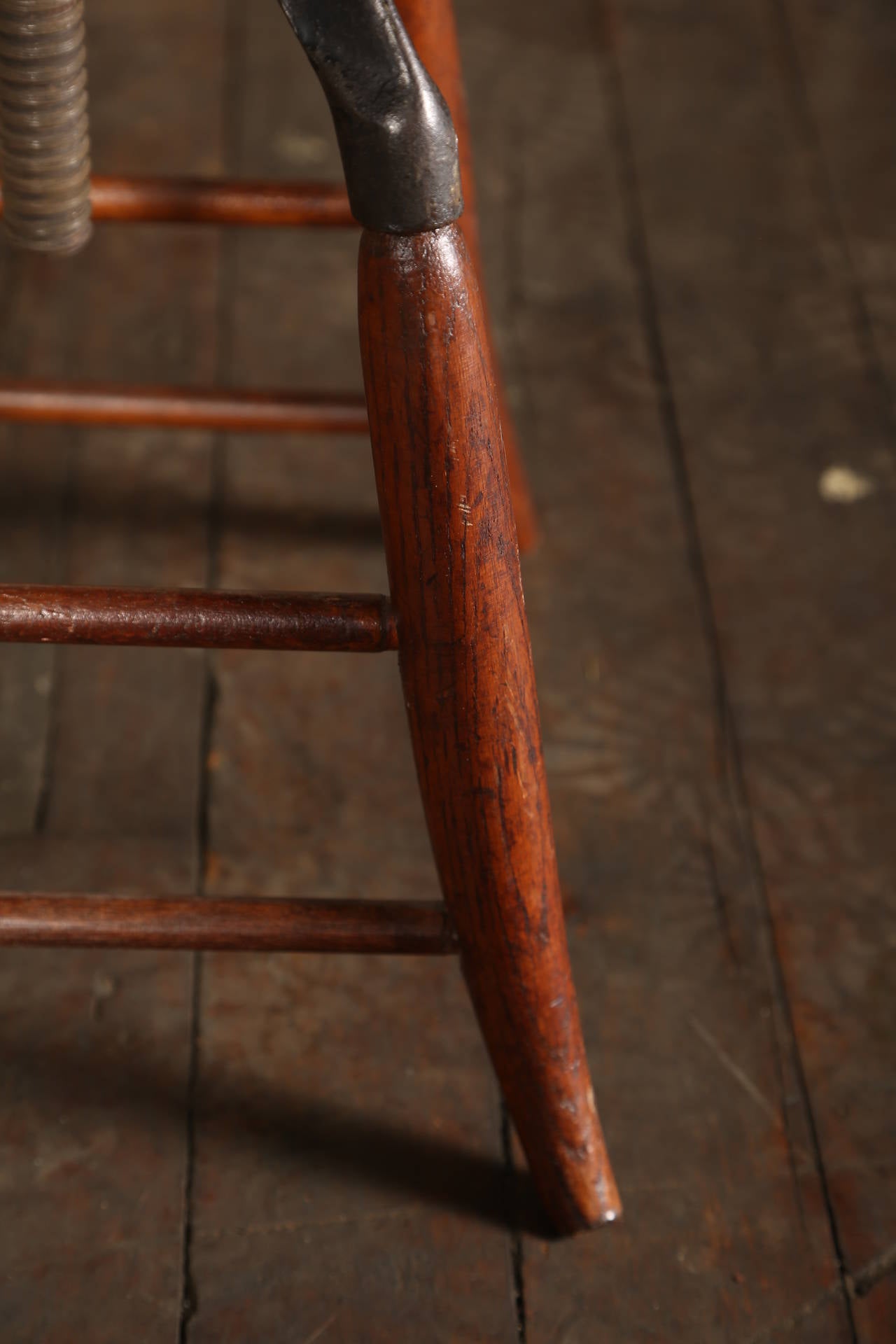 Wood Vintage Industrial Adjustable Oak Stool