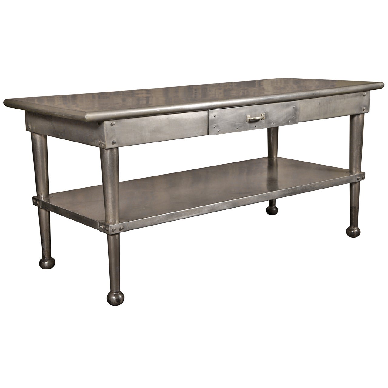 Vintage Stainless Steel Kitchen Table