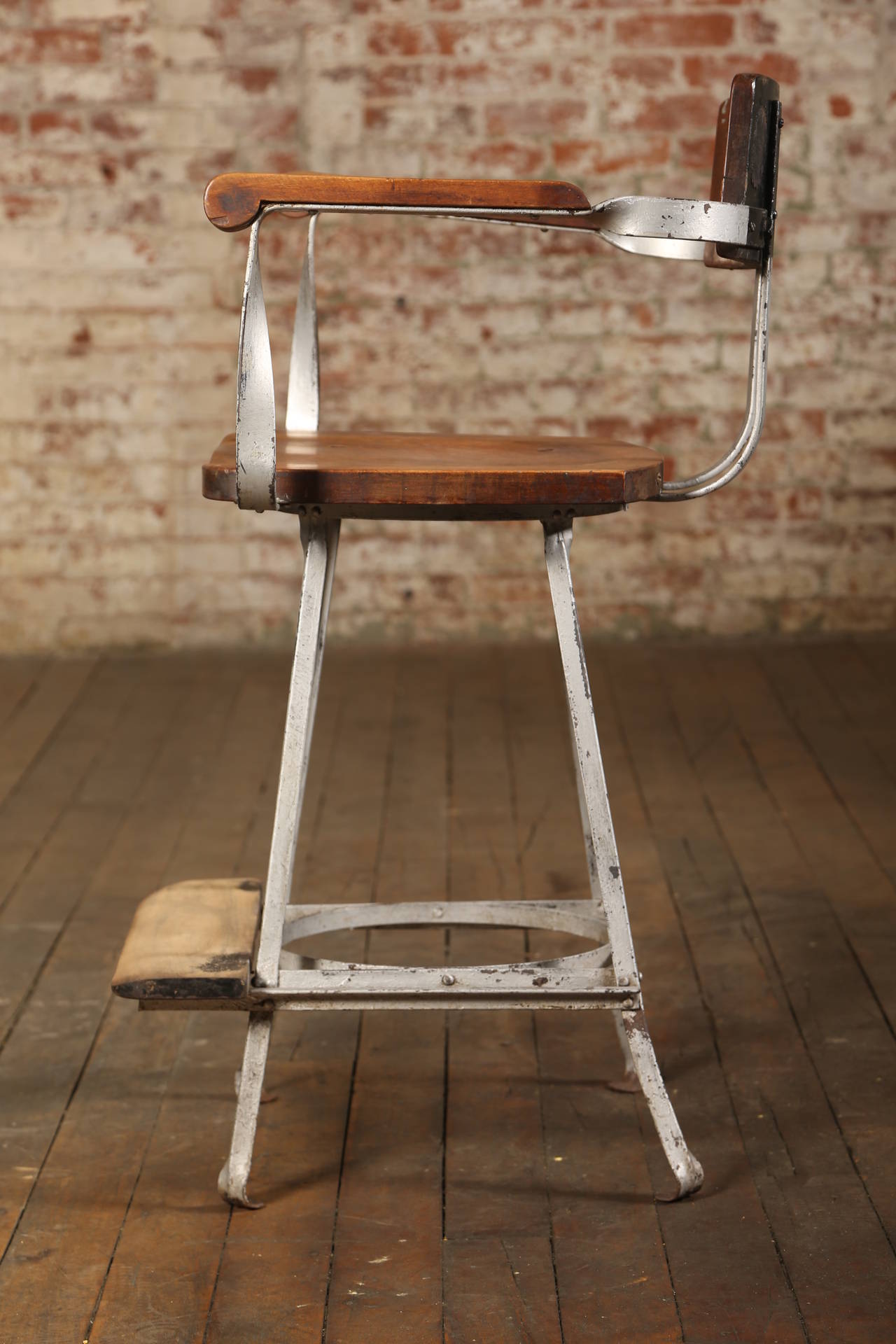 American Vintage Industrial Stool with Footrest