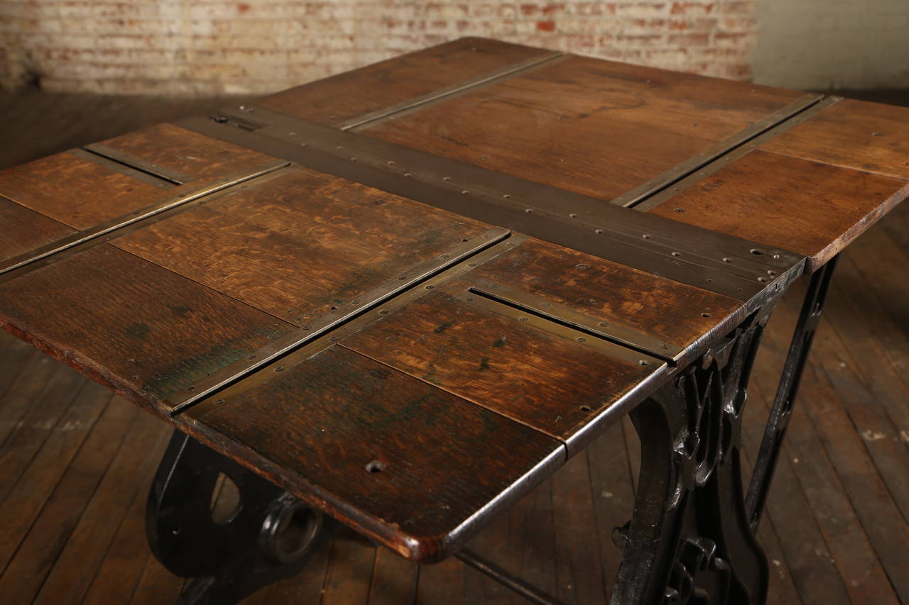 20th Century Original, Vintage Industrial Printing Table or Desk