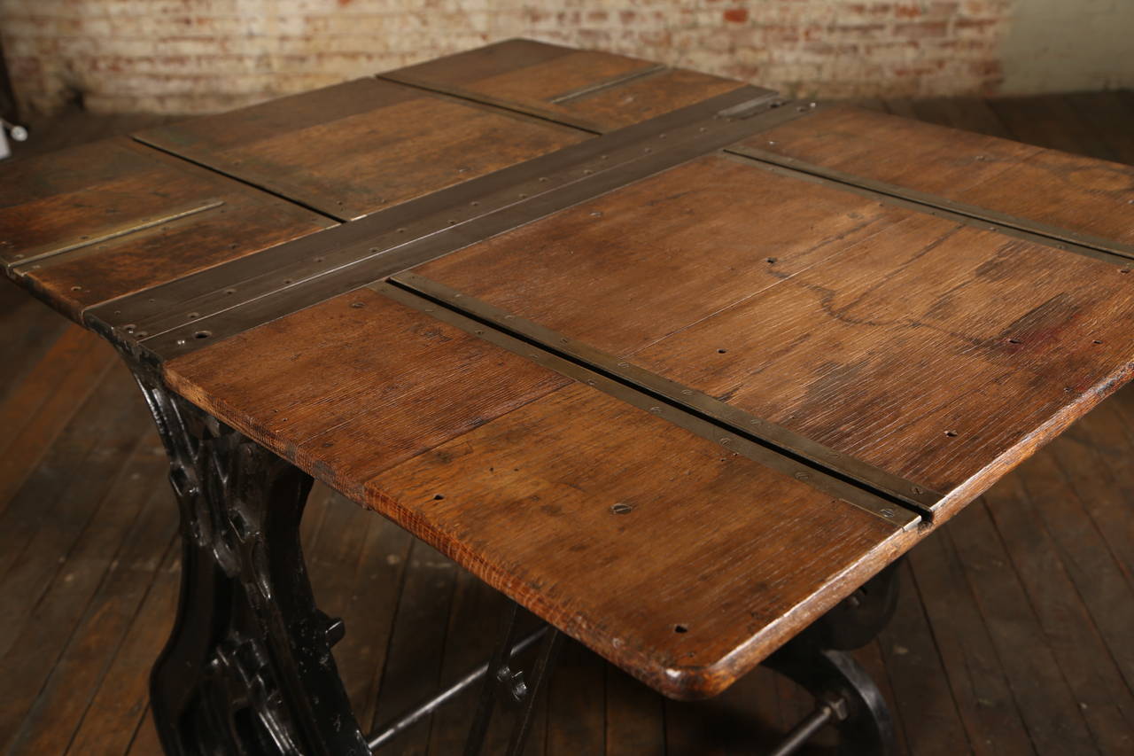 Original, Vintage Industrial Printing Table or Desk In Good Condition In Oakville, CT