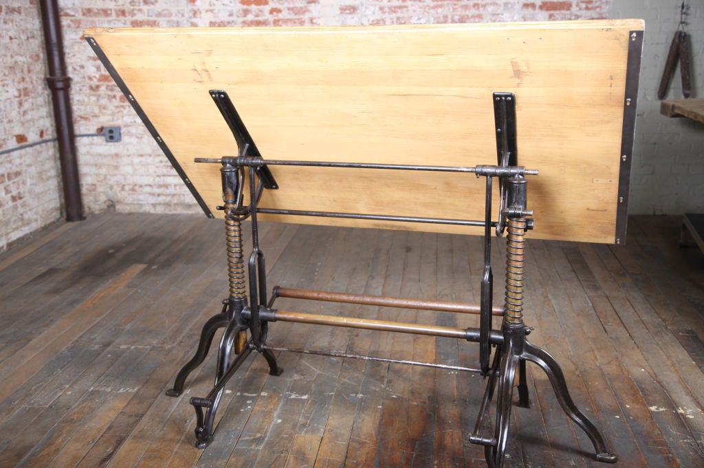 20th Century Vintage Industrial Drafting Table