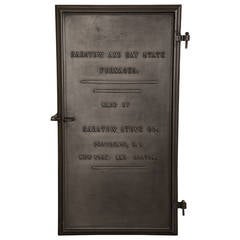 Antique Industrial Barstow and Bay State Furnace Door