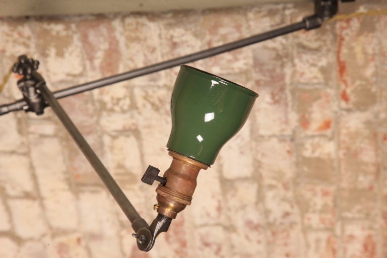 Vintage Industrial O.C. White wall lamp style Z L.A.W. Can fully extend to 2437