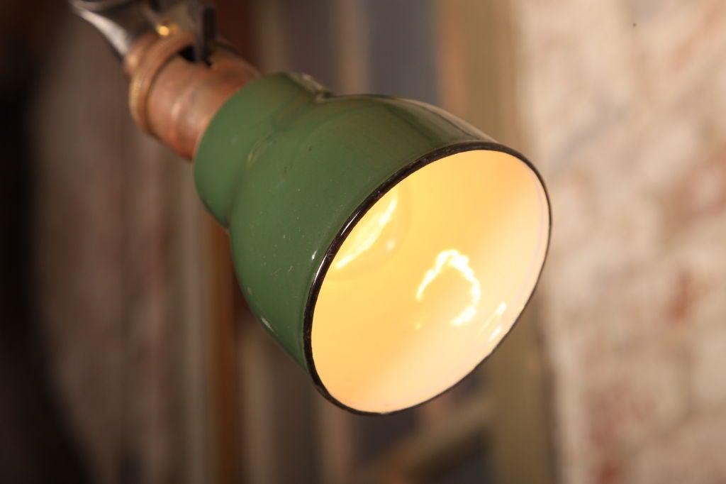 Vintage Industrial O.C. White Wall Metal and Enamel Task Light, Lamp 3