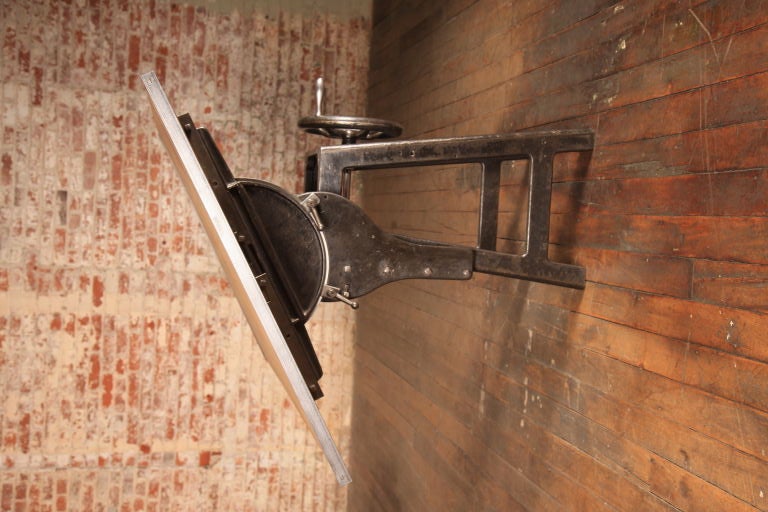 Vintage Industrial Square Base Drafting Table.