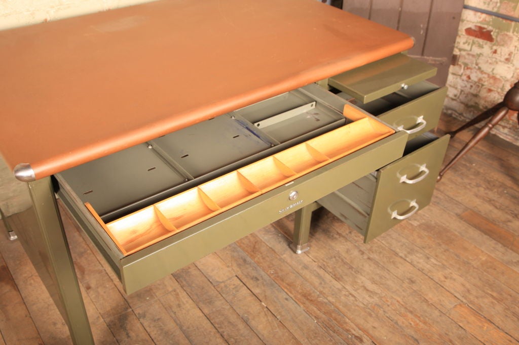 Shaw-Walker Single- Pedestal Flat Top Desk #295034-1 1