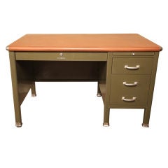Shaw-Walker Single- Pedestal Flat Top Desk #295034-1
