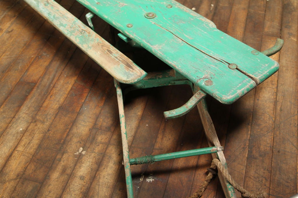 20th Century Vintage American Made Antique Wooden Snow Sled Toboggan For Sale