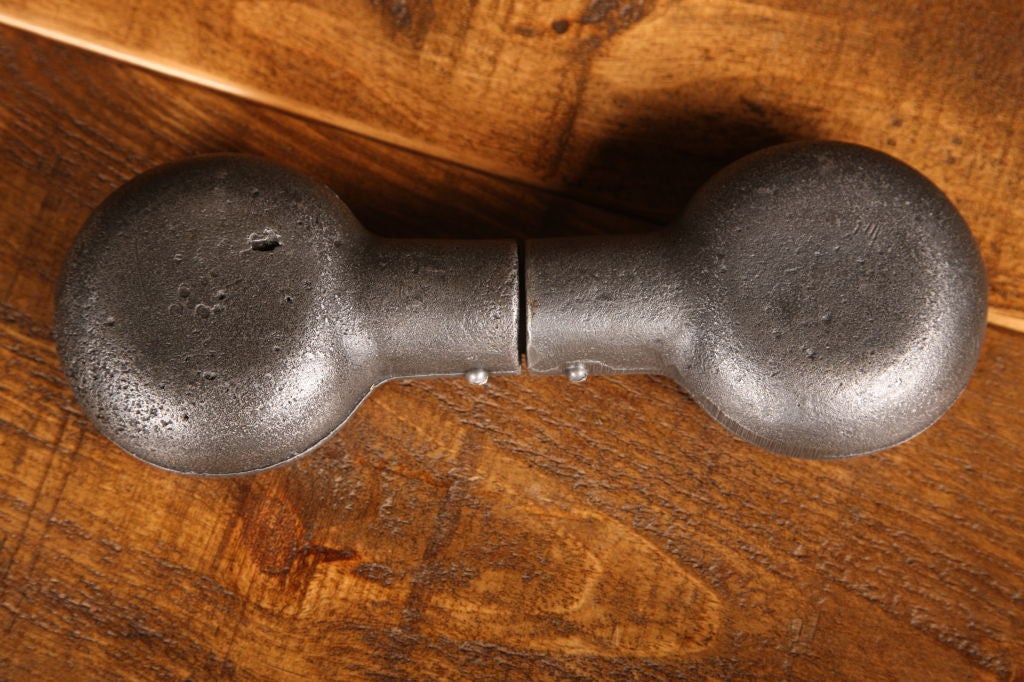 Industrial One Foot Antique Flattened Dumbbell 