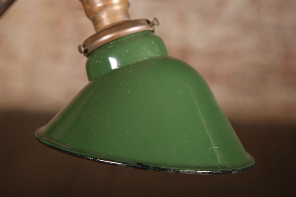 Vintage Adjustable O.C. White Industrial Bench Lamp