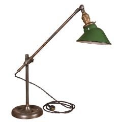 Vintage Adjustable O.C. White Industrial Bench Lamp