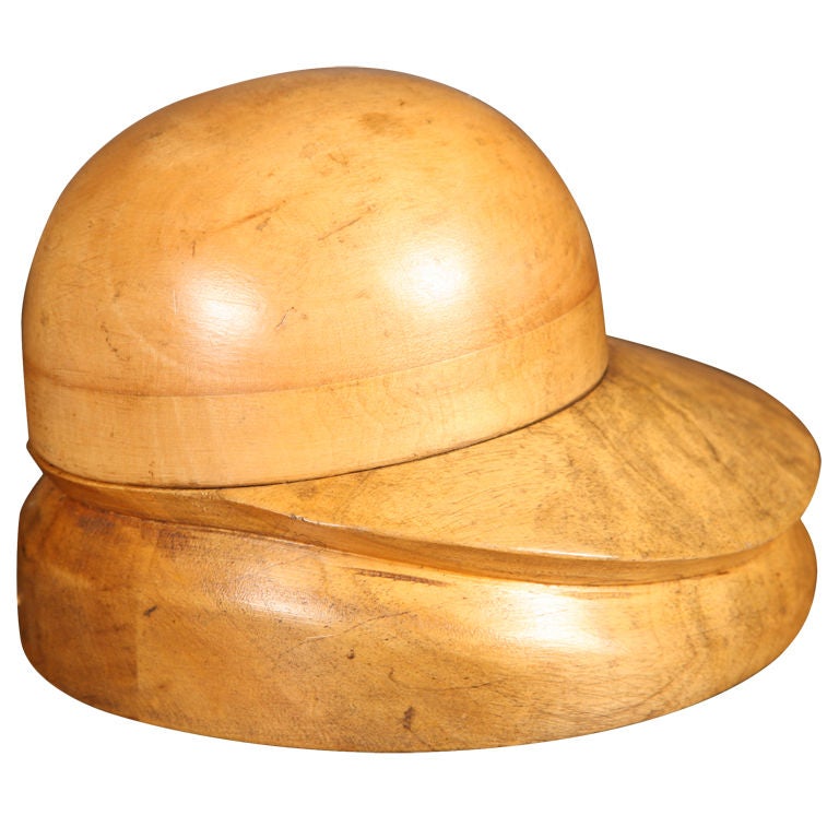 Vintage Industrial Wooden Hat Block at 1stDibs