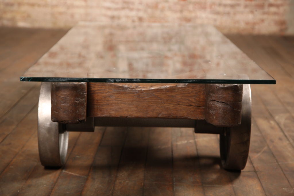 Wood Vintage Industrial Factory Cart/Coffee Table