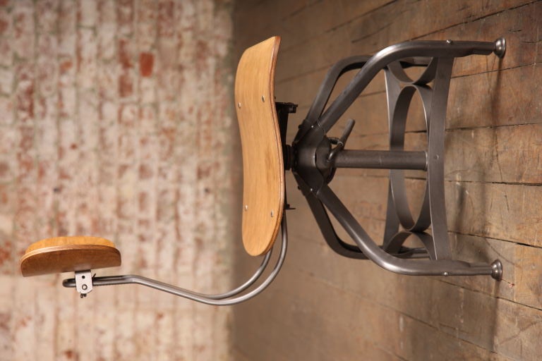 Vintage Industrial Adjustable Toledo Chair.  Seat height adjusts from 15