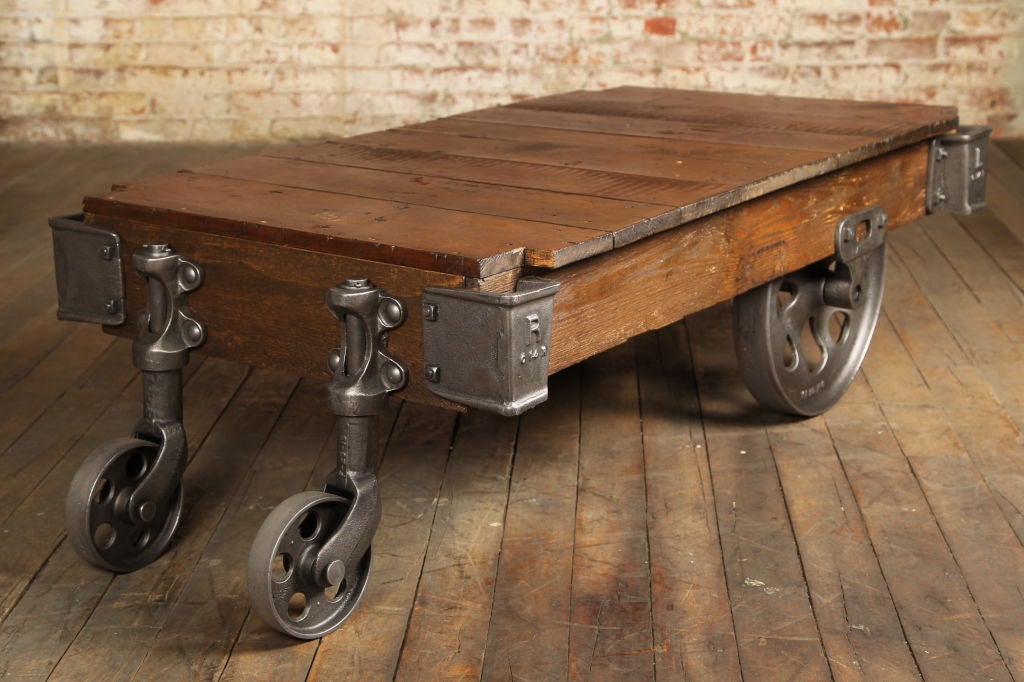 Vintage Industrial Nutting Cart/Coffee Table 2