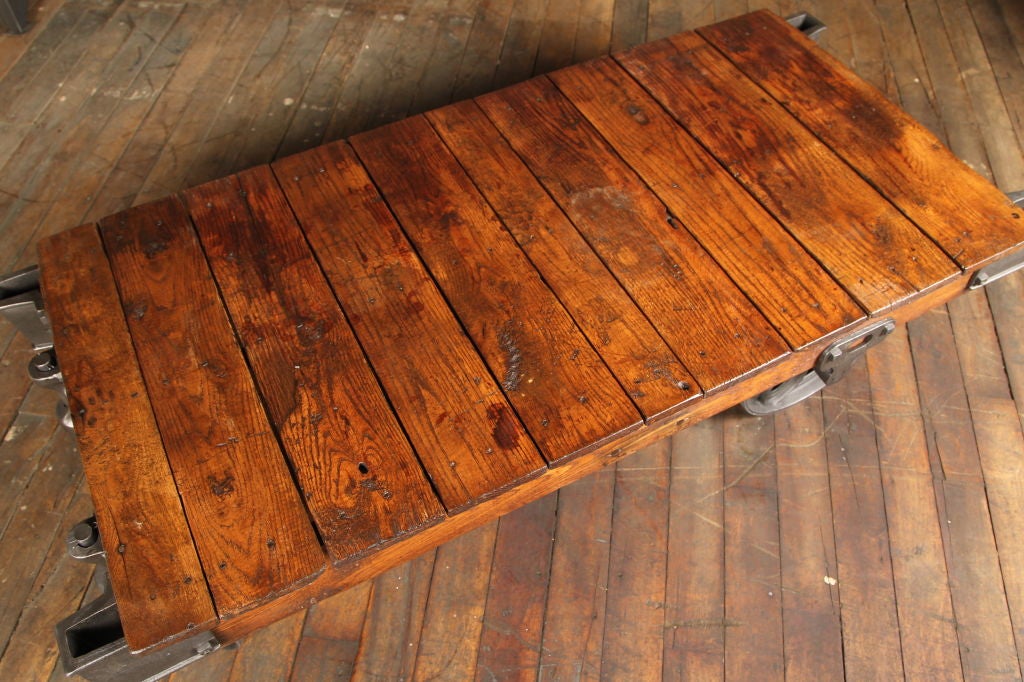 vintage industrial factory cart coffee table