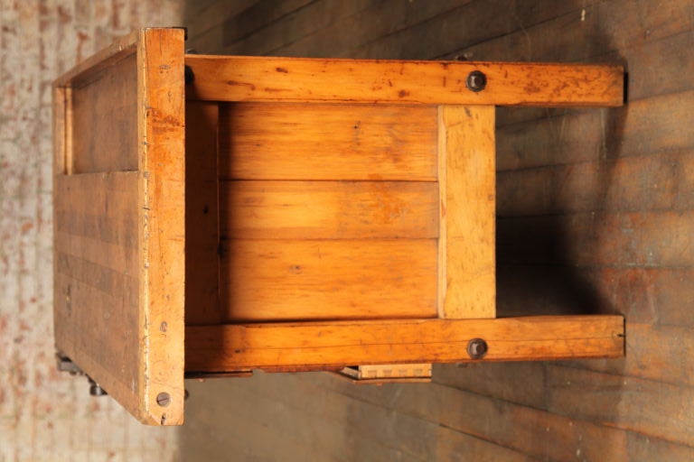 Original Vintage, American Made, Industrial Wooden Bench