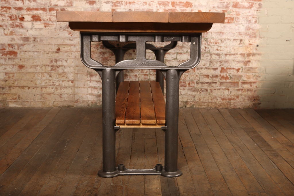Iron Vintage Industrial Plank Top Table