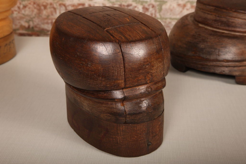 Vintage Industrial Wooden Hat Block 2
