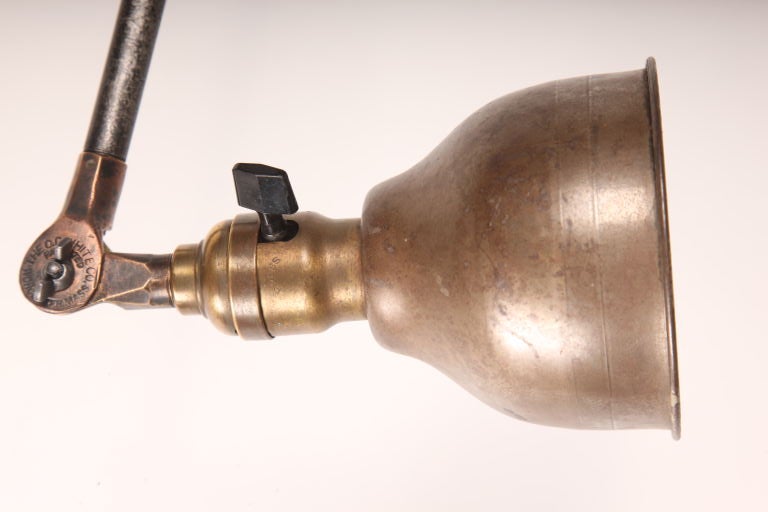 American Vintage Industrial O.C. White Adjustable Wall Task Lamp, Light